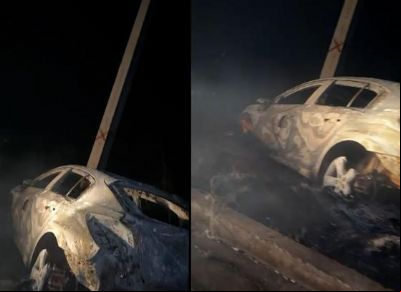 Carro pega fogo ap