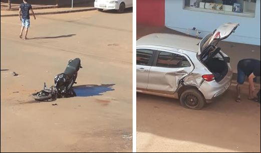 Motociclista fica ferido em colis
